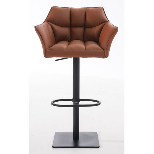 Lot De 2 Tabourets De Bar Damaso Similicuir Marron Clair/noir