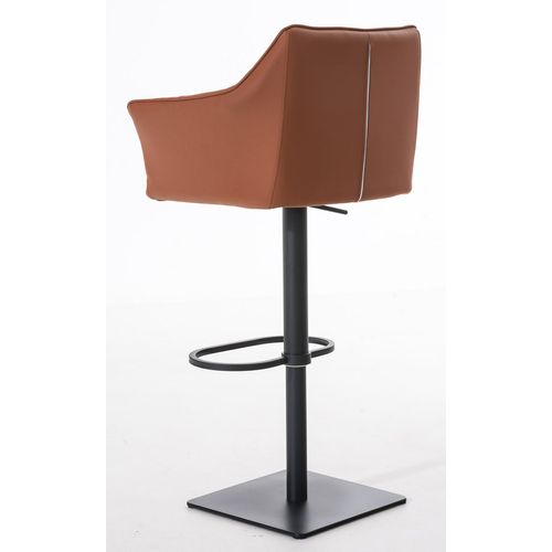 Lot De 2 Tabourets De Bar Damaso Similicuir Marron Clair/noir