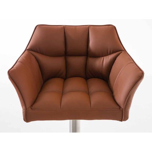 Lot De 2 Tabourets De Bar Damaso Similicuir Marron Clair/acier Inoxydable