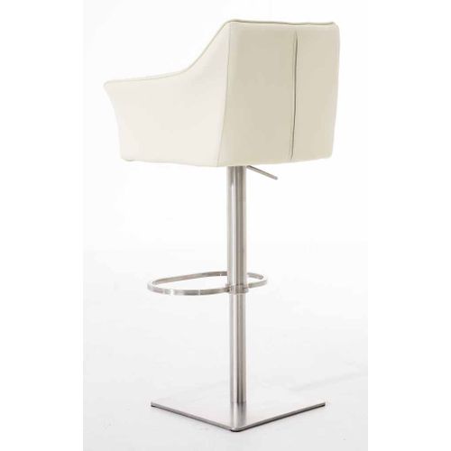 Lot De 2 Tabourets De Bar Damaso Similicuir Crème/acier Inoxydable