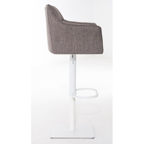 Lot De 2 Tabourets De Bar Damaso En Tissu Gris/blanc