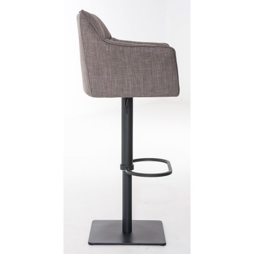 Lot De 2 Tabourets De Bar Damaso En Tissu Gris/noir