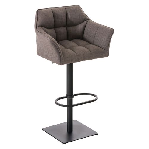 Lot De 2 Tabourets De Bar Damaso En Tissu Gris/noir