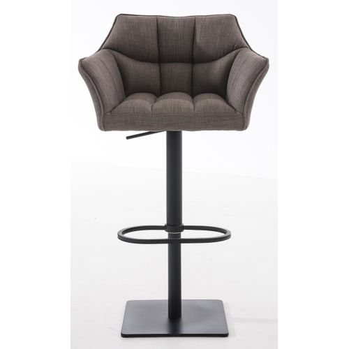 Lot De 2 Tabourets De Bar Damaso En Tissu Gris/noir