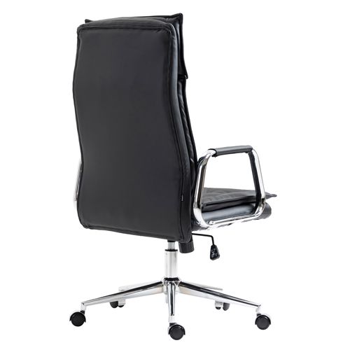 Fauteuil De Bureau Sotira En Véritable Cuir Ajustable Et Pivotant Noir