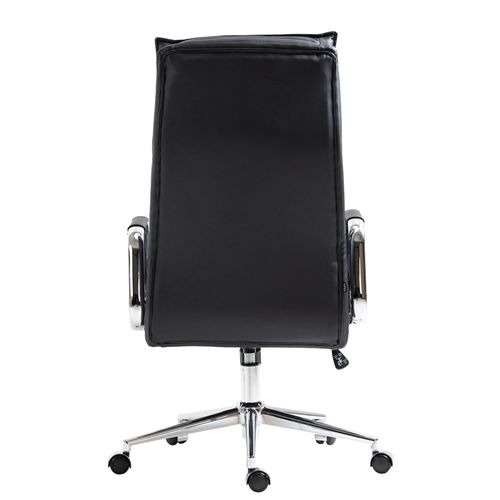Fauteuil De Bureau Sotira En Véritable Cuir Ajustable Et Pivotant Noir