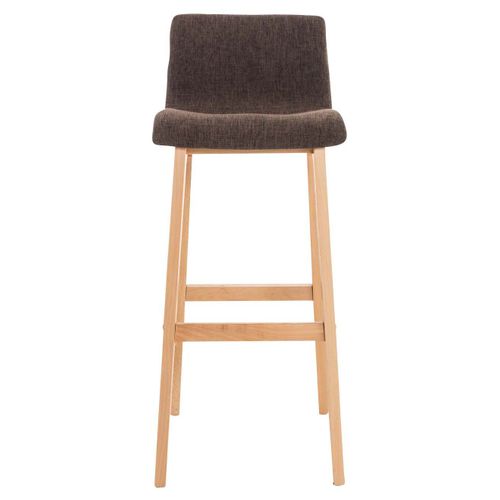 Lot De 2 Tabourets De Bar Hoover En Tissu Pieds Bois Nature Marron