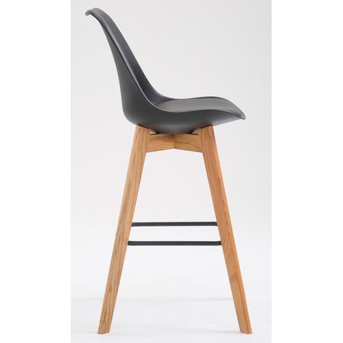 Lot De 2 Tabourets De Bar Metz Avec Assise En Plastique Noir /nature