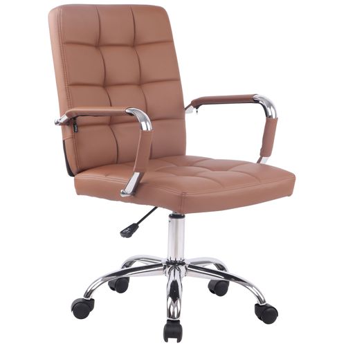Chaise De Bureau Deli Pro Similicuir Marron Clair