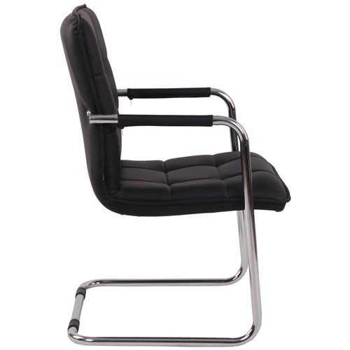 Chaise Cantilever Gandia En Similicuir Noir /chrome