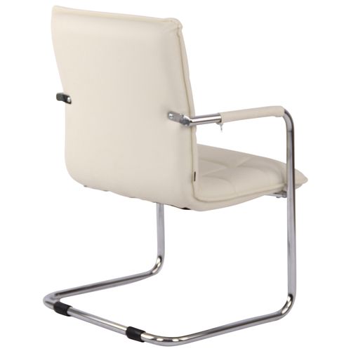 Chaise Cantilever Gandia En Similicuir Crème/chrome