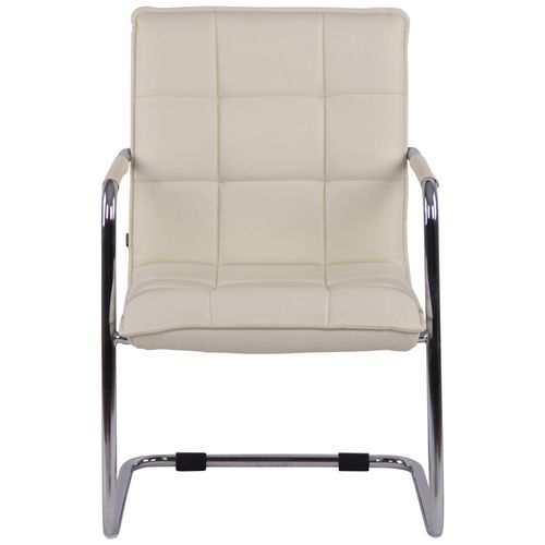 Chaise Cantilever Gandia En Similicuir Crème/chrome