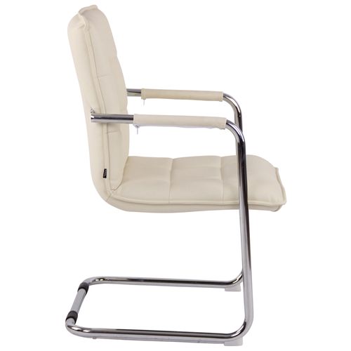 Chaise Cantilever Gandia En Similicuir Crème/chrome