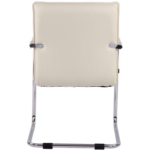 Chaise Cantilever Gandia En Similicuir Crème/chrome