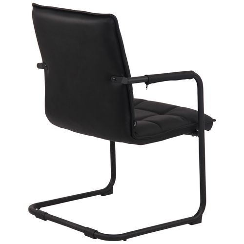 Chaise Cantilever Gandia En Véritable Cuir Noir /noir