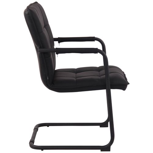 Chaise Cantilever Gandia En Véritable Cuir Noir /noir