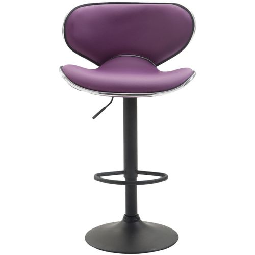Tabouret De Bar Las Vegas V2 Similicuir Avec Pied En Métal Violet/noir