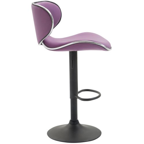 Tabouret De Bar Las Vegas V2 Similicuir Avec Pied En Métal Violet/noir