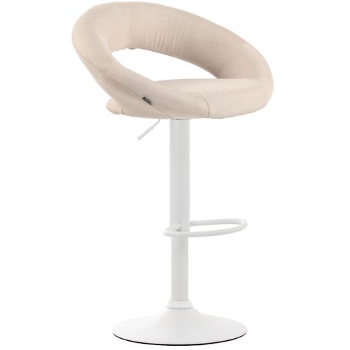 Tabouret De Bar Olinda En Tissu Crème/blanc