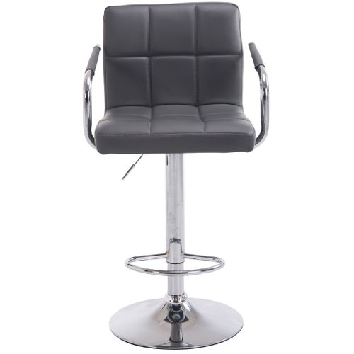 Lot De 2 Tabourets De Bar Lucy  V2 En Similicuir Gris/chrome