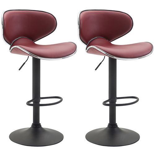 Lot De 2 Tabourets De Bar Las Vegas V2 Similicuir Bordeaux/noir
