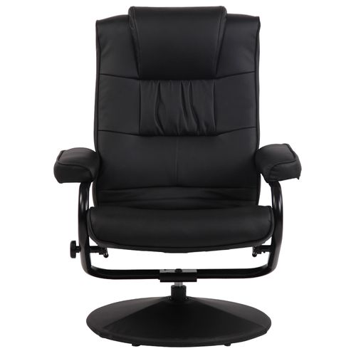 Fauteuil Inclinable Ennis Similicuir Avec Repose-pieds Noir