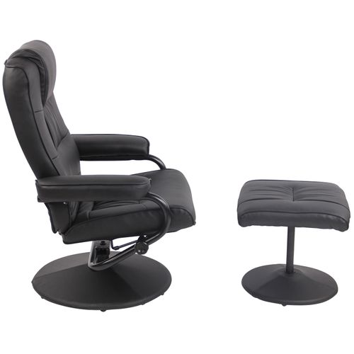 Fauteuil Inclinable Ennis Similicuir Avec Repose-pieds Noir