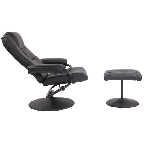 Fauteuil Inclinable Ennis Similicuir Avec Repose-pieds Noir