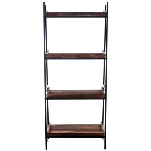 Etagère Dahn Dans Le Style Industriel Avec Plateaux En Bois Et Cadre En Métal Marron