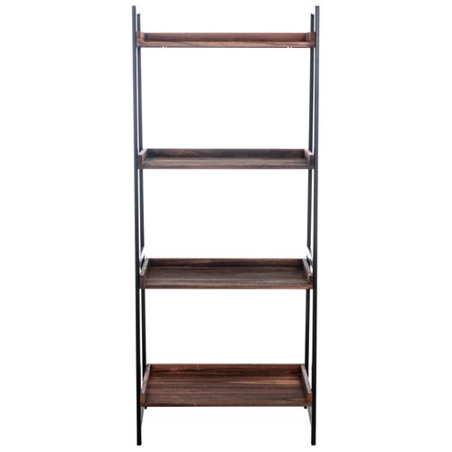 Etagère Dahn Dans Le Style Industriel Avec Plateaux En Bois Et Cadre En Métal Marron