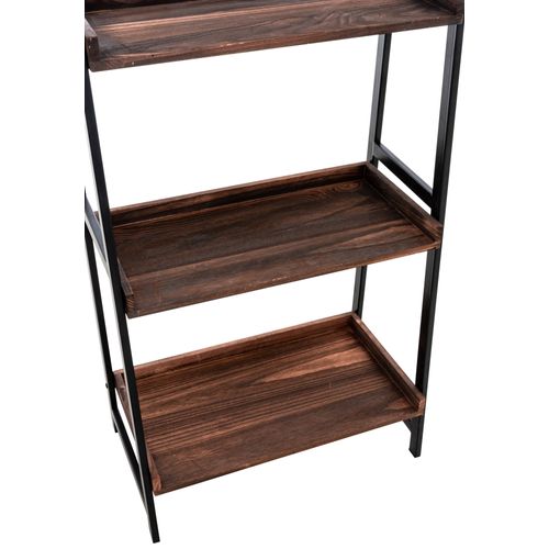 Etagère Dahn Dans Le Style Industriel Avec Plateaux En Bois Et Cadre En Métal Marron