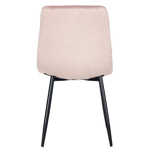 Chaise De Salle À Manger Antibes En Velours Avec Pieds En Métal Noir Rose