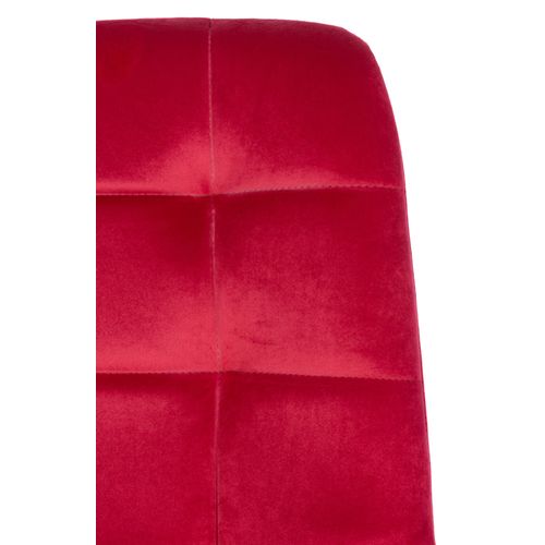 Chaise De Salle À Manger Antibes En Velours Avec Pieds En Métal Noir Rouge