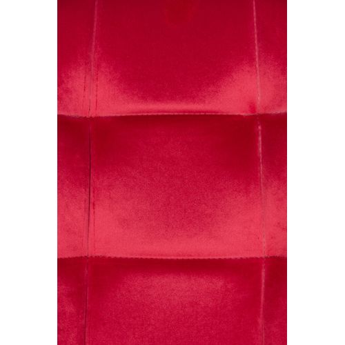 Chaise De Salle À Manger Antibes En Velours Avec Pieds En Métal Noir Rouge