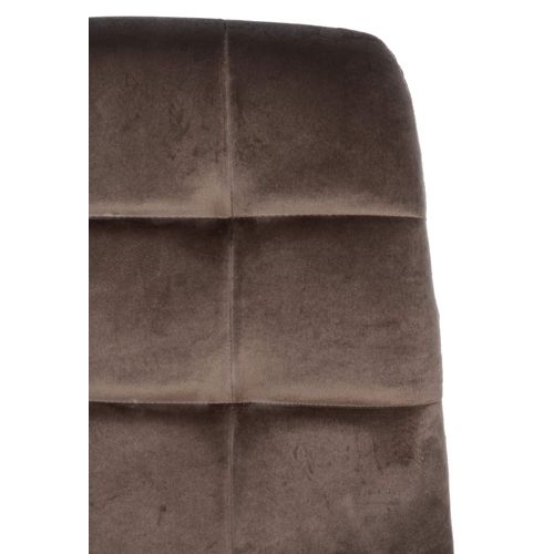 Chaise De Salle À Manger Antibes En Velours Avec Pieds En Métal Noir Marron