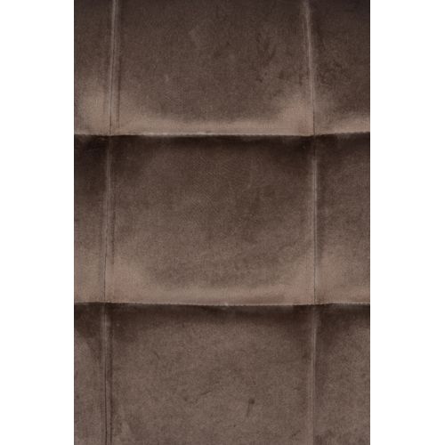 Chaise De Salle À Manger Antibes En Velours Avec Pieds En Métal Noir Marron