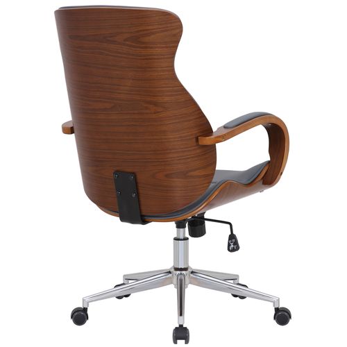 Fauteuil De Bureau Melilla En Similicuir Noyer / Gris