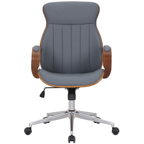 Fauteuil De Bureau Melilla En Similicuir Noyer / Gris