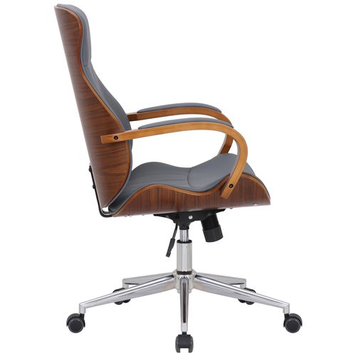 Fauteuil De Bureau Melilla En Similicuir Noyer / Gris