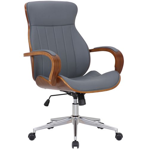 Fauteuil De Bureau Melilla En Similicuir Noyer / Gris