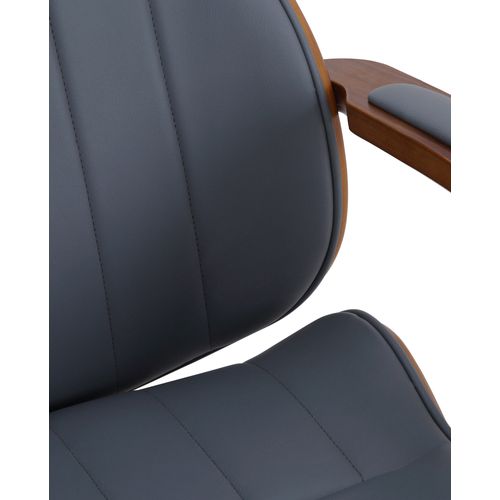 Fauteuil De Bureau Melilla En Similicuir Noyer / Gris