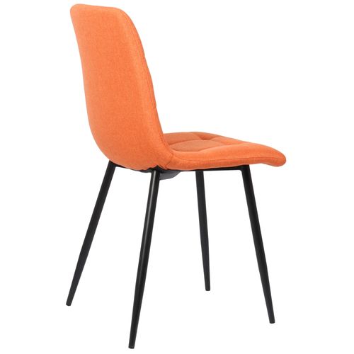 Chaise De Salle À Manger Tilde Avec Piètement En Métal Noir Orange/tissu