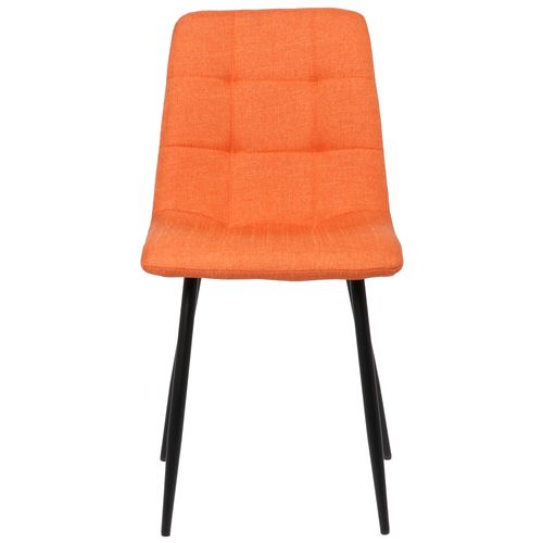 Chaise De Salle À Manger Tilde Avec Piètement En Métal Noir Orange/tissu