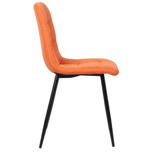Chaise De Salle À Manger Tilde Avec Piètement En Métal Noir Orange/tissu