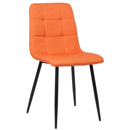 Chaise De Salle À Manger Tilde Avec Piètement En Métal Noir Orange/tissu