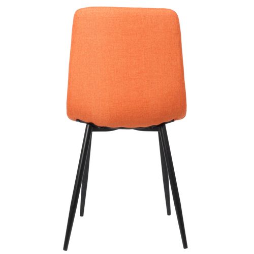 Chaise De Salle À Manger Tilde Avec Piètement En Métal Noir Orange/tissu