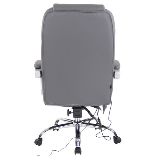 Fauteuil De Bureau Pacific En Véritable Cuir Avec Fonction Massage Gris
