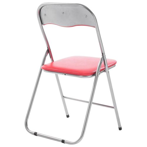 Lot De 4 Chaises Pliables Felix Rouge / Argent