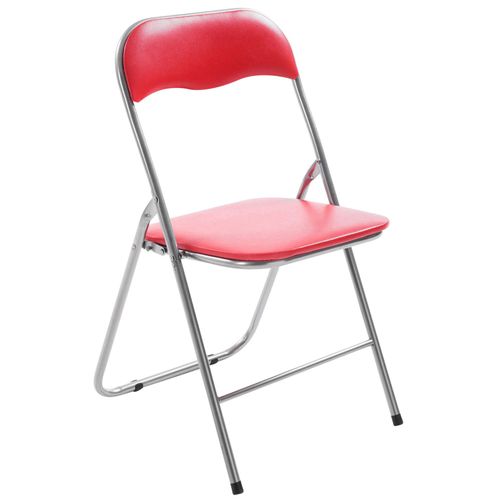 Lot De 4 Chaises Pliables Felix Rouge / Argent