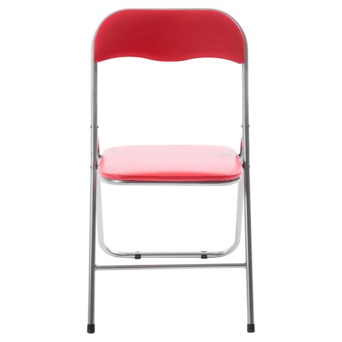 Lot De 4 Chaises Pliables Felix Rouge / Argent